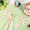 Flower Shape Wood Floss Bobbin AJEW-GF0011-05-3