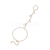 Electroplate Glass Butterfly Charms Finger Ring Bracelet for Women BJEW-JB11770-2