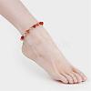 Natural Agate Beads Anklets AJEW-AN00182-4