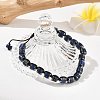 Adjustable Natural Lapis Lazuli and Non-magnetic Synthetic Hematite Braided Bead Bracelets BJEW-Z090-01F-3