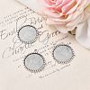 Tibetan Style Antique Silver Alloy Flat Round Pendant Cabochon Settings X-TIBEP-M022-38AS-4