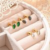 304 Stainless Steel Rhinestone Stud Earrings for Women EJEW-M068-03G-1