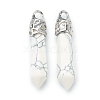 Bullet Natural Howlite Pointed Pendants G-E332-C29-1