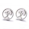 Tarnish Resistant 304 Stainless Steel Stud Earrings EJEW-H371-08P-1