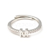 Clear Cubic Zirconia Initial Letter Adjustable Ring RJEW-C052-01P-M-2