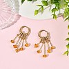 Natural Amber Hoop Earrings EJEW-JE07426-1