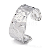 Non-Tarnish 304 Stainless Steel Textured Wide Open Cuff Bangles for Women BJEW-C071-08P-1