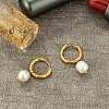 Fashionable Stainless Steel Imitation Pearl Hoop Earrings for Women's Party Outfits RP6732-5