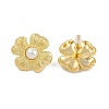 Flower Brass Stud Earrings EJEW-Q391-24G-3