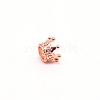 Brass Micro Pave Cubic Zirconia Beads ZIRC-WH0002-02RG-2