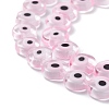 Handmade Evil Eye Lampwork Flat Round Bead Strands LAMP-L058-8mm-15-3