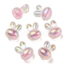 UV Plating Rainbow Iridescent Acrylic Beads PACR-E001-05H-1