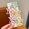 5Pcs 5 Colors Alloy Snap Hair Clips for Girl PW-WGE2ADA-02-1