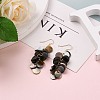 Natural Black Lip Shell Dangle Earrings X1-EJEW-JE04370-2