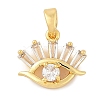 Brass Micro Pave Cubic Zirconia Pendants KK-U056-02G-1