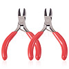 2Pcs Carbon Steel Jewelry Pliers with Red Handles TOOL-TA0001-18-1
