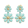 304 Stainless Steel Enamel Stud Earrings EJEW-S226-01G-03-2