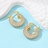 Brass Micro Pave Clear Cubic Zirconia Hoop Earrings EJEW-C502-08G-5