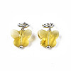 Faceted Transparent Glass Charms GLAA-T024-06L-2
