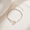 Shell Pearl & 925 Sterling Silver Beaded Bracelets for Women BJEW-G724-01P-2