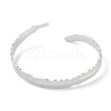 304 Stainless Steel Leaf Open Cuff Bangles for Women BJEW-C071-15P-2