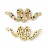 Brass Micro Pave Cubic Zirconia 2-Loop Pendants KK-E068-VC085-1