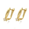 Rack Plating Brass Micro Pave Cubic Zirconia Hoop Earring Findings EJEW-H143-12G-1