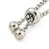 Non-Tarnish Adjustable 304 Stainless Steel Box Chain Slider Bracelet Making MAK-L038-001P-02-3