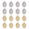 SUPERFINDINGS 20Pcs 2 Colors Alloy Micro Pave Cubic Zirconia Pendants FIND-FH0008-96-1