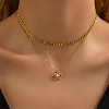 Gold Plated Double Layer Necklace Non-fading Collarbone Chain Minimalist Style YA7808-1