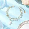 Natural Morganite Beads Multi-layered Bracelets BJEW-JB12217-02-1