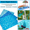 BENECREAT 9 Sheets 3 Styles Coated Paper Water Ripple Stickers STIC-BC0001-05-4