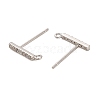 Rhodium Plated 925 Sterling Silver Ear Stud Findings STER-F058-01P-04-2