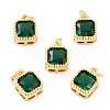 Real 18K Gold Plated Brass Inlaid Cubic Zirconia Charms ZIRC-L100-073G-01-1