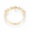 Brass Micro Clear Cubic Zirconia Adjustable Ring Settings KK-T062-238G-2