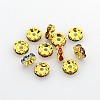 Brass Rhinestone Spacer Beads RSB030NFG-1