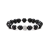 4Pcs 4 Style Natural Eyeless Obsidian & Lava Rock & Synthetic Hematite Beaded Bracelets Set BJEW-JB09085-4