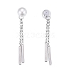 304 Stainless Steel Chain Tassel Earrings EJEW-I248-26-3
