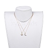 Brass Micro Pave Cubic Zirconia Pendant Necklace Sets NJEW-JN02671-4