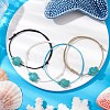 4Pcs 4 Colors Synthetic Turquoise Turtle Braided Bead Bracelets Set BJEW-JB11083-02-5