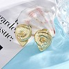 Rack Plating Brass Dangle Stud Earrings for Women EJEW-C125-23A-G-3