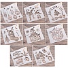 16 Sheets 16 Style PET Drawing Stencil DIY-SZ0003-80-4