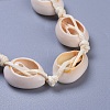 Adjustable Cowrie Shell Braided Bead Bracelets X-BJEW-JB04278-3