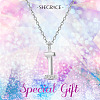 SHEGRACE Rhodium Plated 925 Sterling Silver Initial Pendant Necklaces JN905A-5