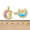 Brass Micro Pave Clear Cubic Zirconia Pendants KK-C045-13G-3