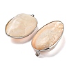 Electroplate Natural White Shell Pendants KK-F882-02P-2