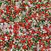 4 Colors Christmas 11/0 Glass Seed Beads SEED-X0058-13-2