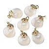 Natural White Agate Donut Pendant Decorations G-R489-10G-1