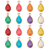   16Pcs 8 Colors Synthetic Turquoise Pendants G-PH0001-52-1