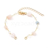 Nuggets Natural Morganite Beaded Bracelet Makings AJEW-JB00953-01-1